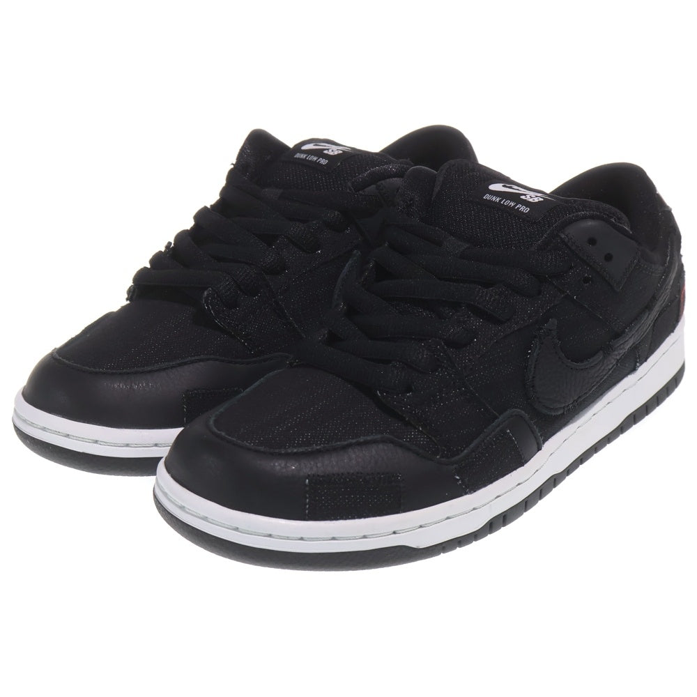 NIKE SB(ナイキエスビー) ×DUNK LOW PRO QS DD8386-001 ウェイステッドユース ダンク ローカットスニーカー ブラック US8/26cm