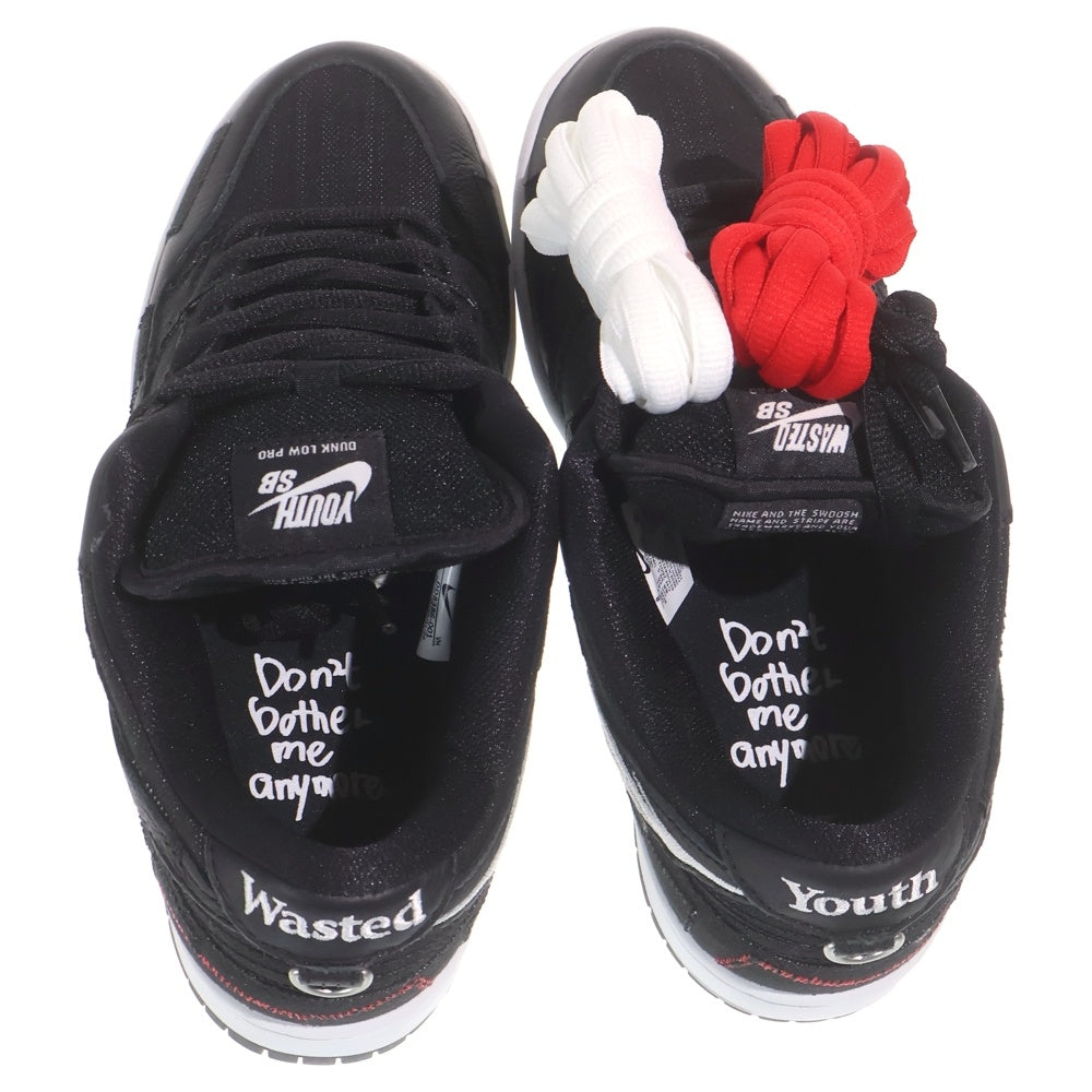 NIKE SB(ナイキエスビー) ×DUNK LOW PRO QS DD8386-001 ウェイステッドユース ダンク ローカットスニーカー ブラック US8/26cm