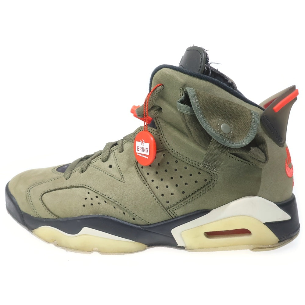 NIKE(ナイキ) ×TRAVIS SCOTT AIR JORDAN 6 RETRO SP CN1084-200 トラヴィス スコット エアジョーダン6 ハイカットスニーカー カーキ US9/27cm