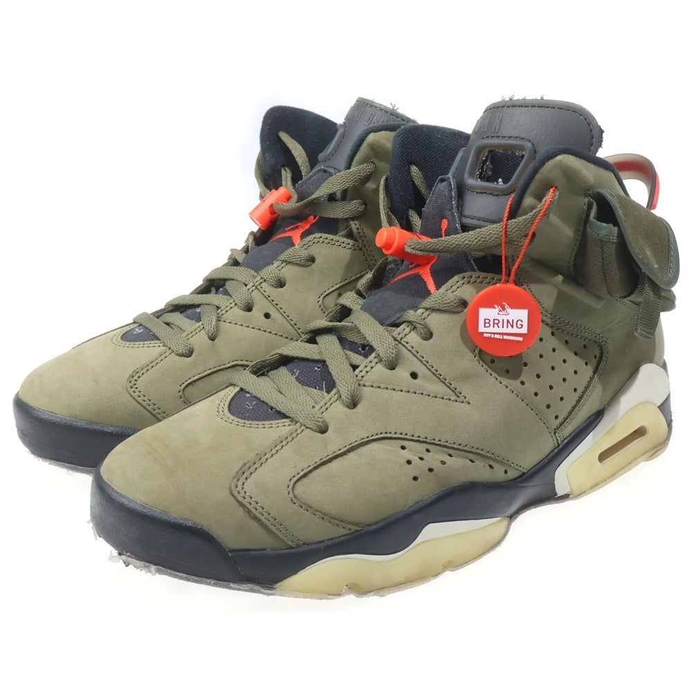 NIKE(ナイキ) ×TRAVIS SCOTT AIR JORDAN 6 RETRO SP CN1084-200 トラヴィス スコット エアジョーダン6 ハイカットスニーカー カーキ US9/27cm