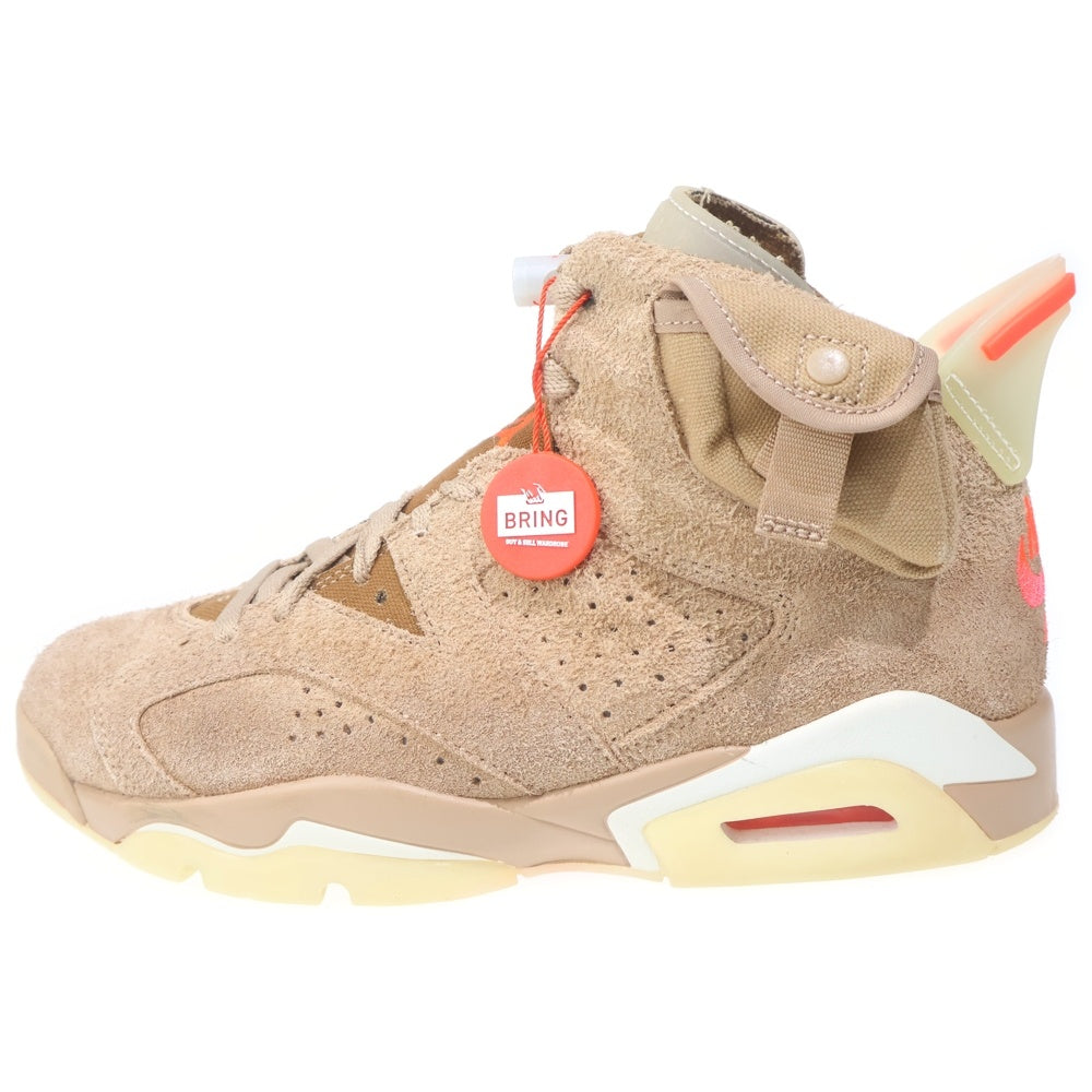 NIKE(ナイキ) ×TRAVIS SCOTT AIR JORDAN 6 RETRO SP BRITISH KAHKI DH0690-200 トラヴィススコット エアジョーダン6 ブリティッシュカーキ ハイカットスニーカー US8/26cm