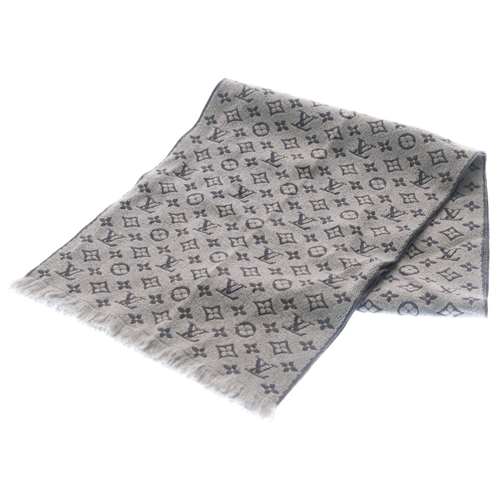 LOUIS VUITTON(ルイヴィトン) エシャルプ モノグラムクラシック フリンジ マフラー ストール グレー M70932 IS1220 レディース
