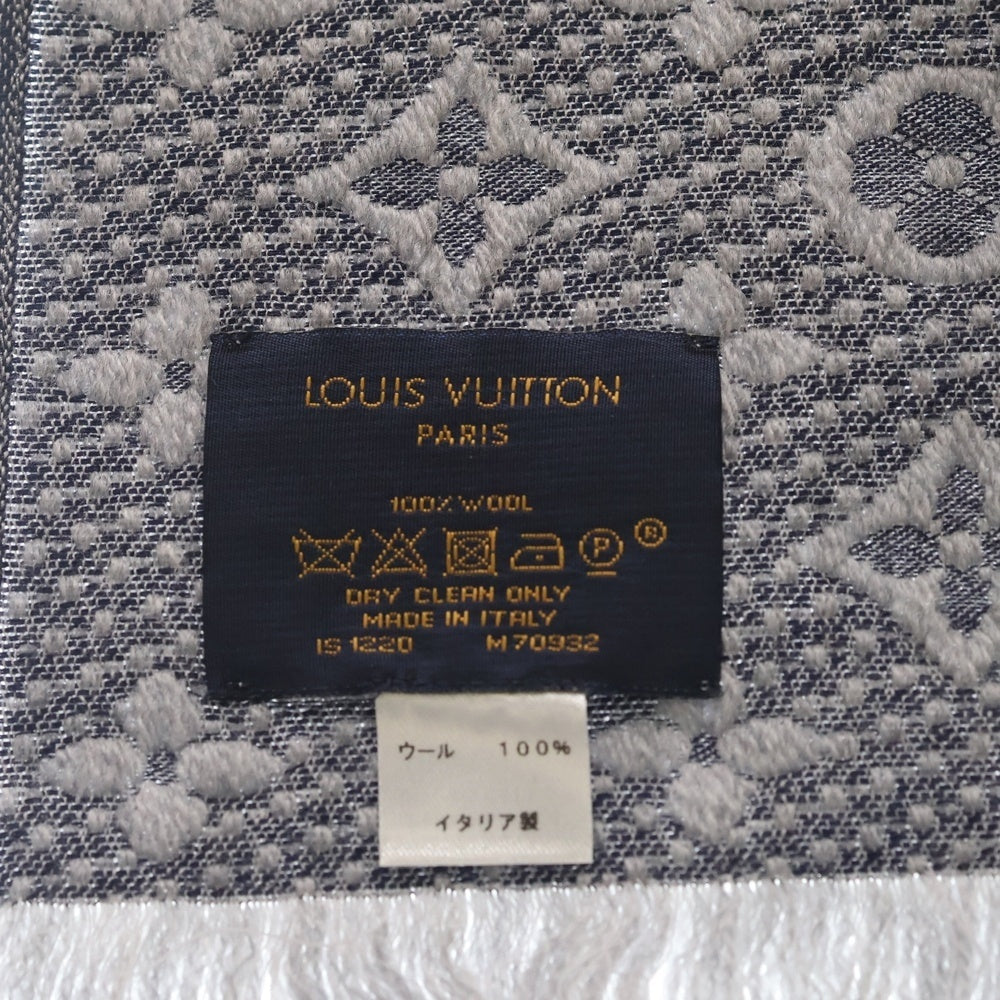 LOUIS VUITTON(ルイヴィトン) エシャルプ モノグラムクラシック フリンジ マフラー ストール グレー M70932 IS1220 レディース