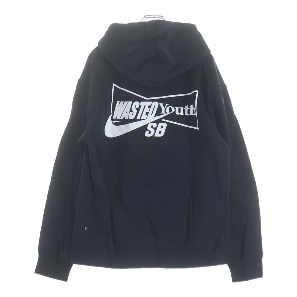 NIKE SB ナイキエスビー ×Wasted Youth ウェステッドユース ロゴプリント スウェット プルオーバーパーカー ブラック NIKE SB(ナイキエスビー) ×Wasted Youth ウェステッドユース ロゴ