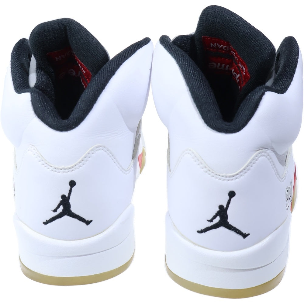 NIKE(ナイキ) ×SUPREME AIR JORDAN 5 RETRO 824371-101 シュプリーム エアジョーダン 5 レトロ ハイカットスニーカー ホワイト US9/27cm