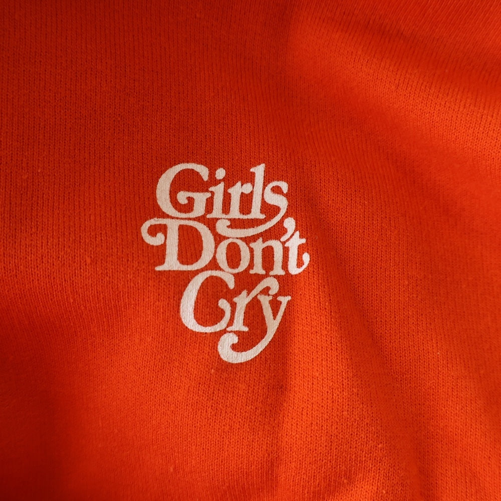 Girls Don't Cry(ガールズドントクライ) ×CARROTS ×Champion キャロッツ チャンピオン ロゴプリント スウェット プルオーバーパーカー オレンジ