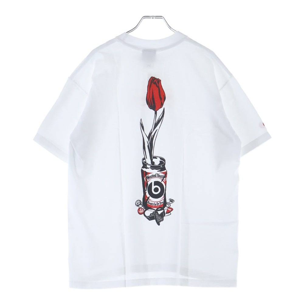 WASTED YOUTH(ウェイステッドユース) Verdy ベルディ ロゴプリント クルーネック 半袖Tシャツ カットソー ホワイト