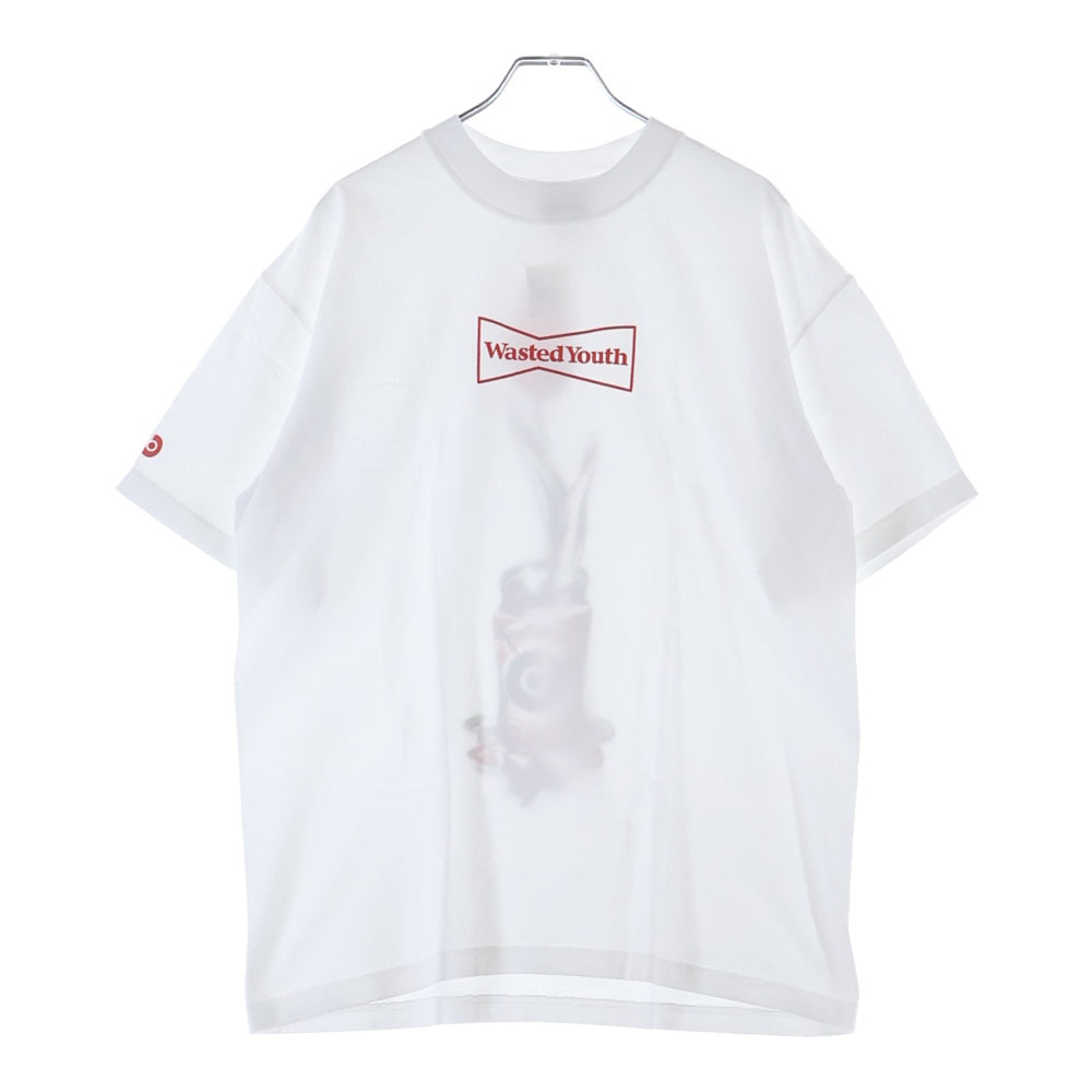 WASTED YOUTH(ウェイステッドユース) Verdy ベルディ ロゴプリント クルーネック 半袖Tシャツ カットソー ホワイト