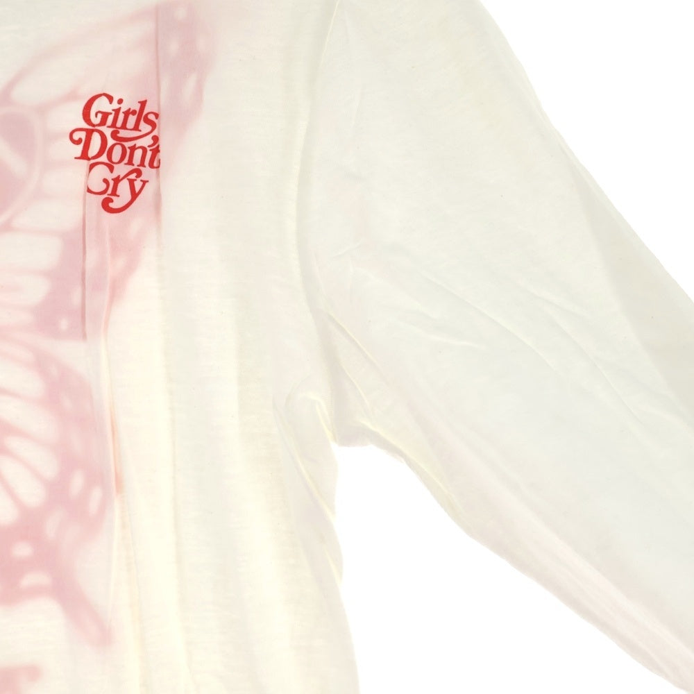NIKE SB(ナイキエスビー) ×Girls Don't Cry Butterfly L/S Tee ガールズドントクライ バタフライ ロゴプリント クルーネック 長袖Tシャツ カットソー ホワイト