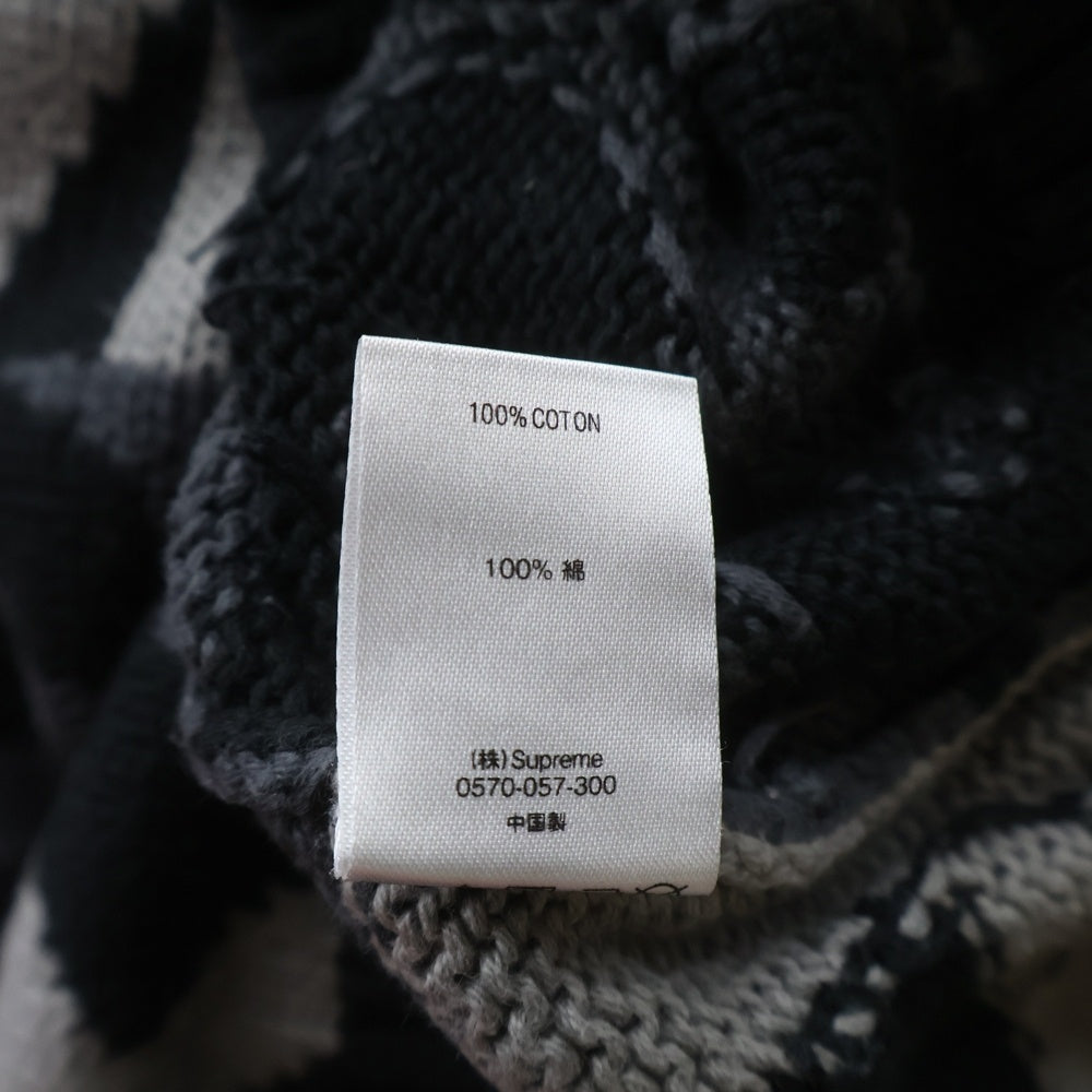 SUPREME(シュプリーム) 18AW Big Letters Sweater ビッグレター 総柄 ニット セーター ブラック/グレー
