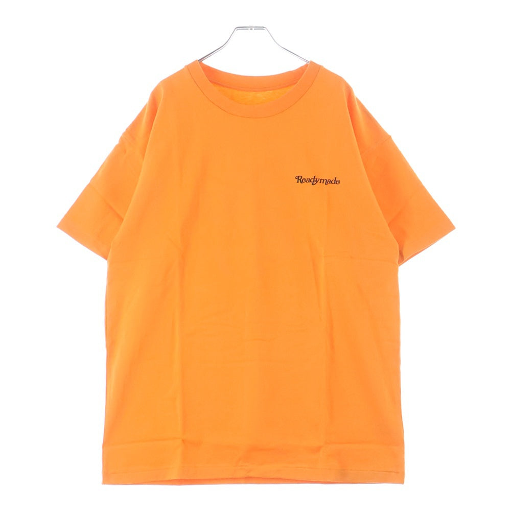 Girls Don't Cry(ガールズドントクライ) ×READYMADE レディメイド ロゴプリント クルーネック 半袖Tシャツ カットソー オレンジ