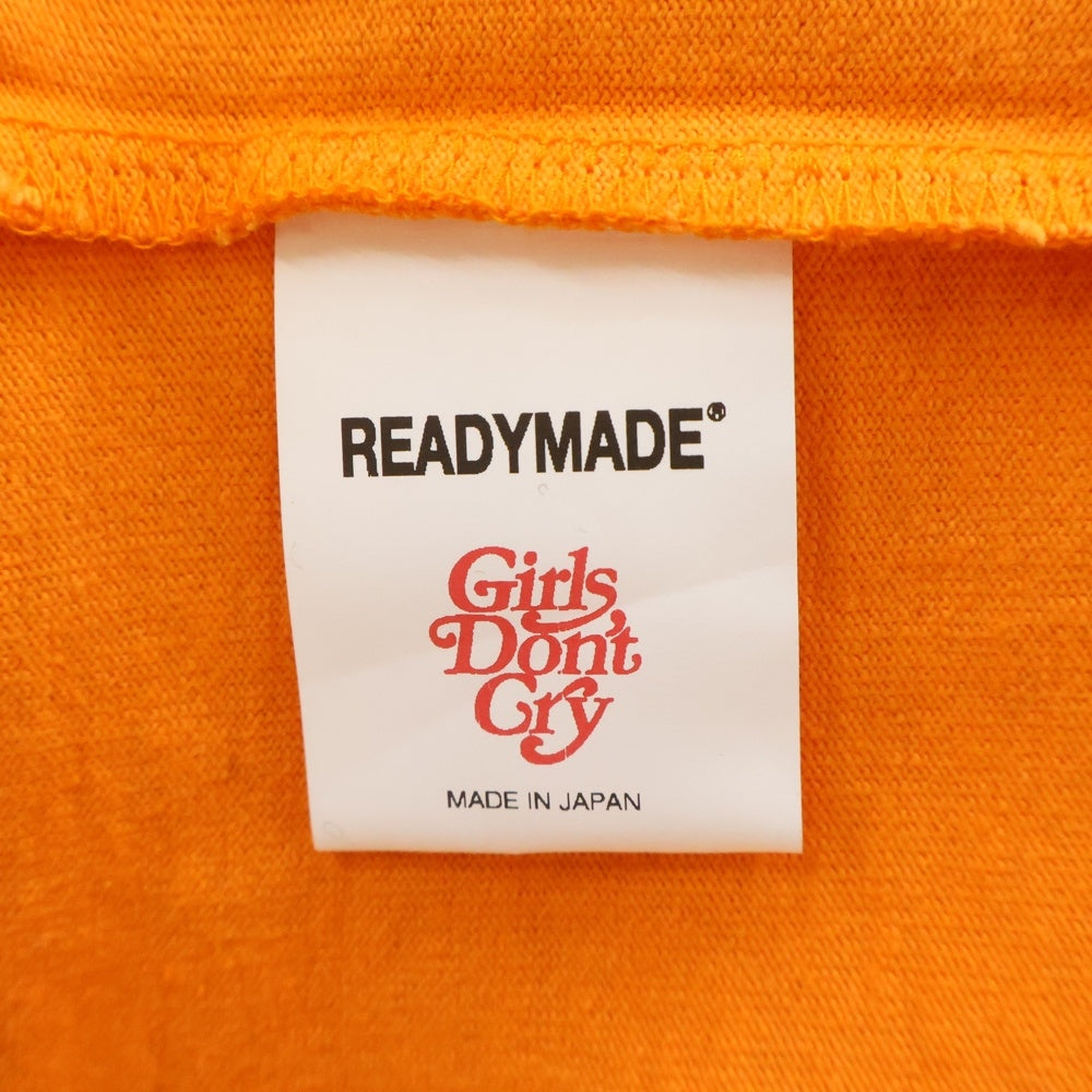 Girls Don't Cry(ガールズドントクライ) ×READYMADE レディメイド ロゴプリント クルーネック 半袖Tシャツ カットソー オレンジ