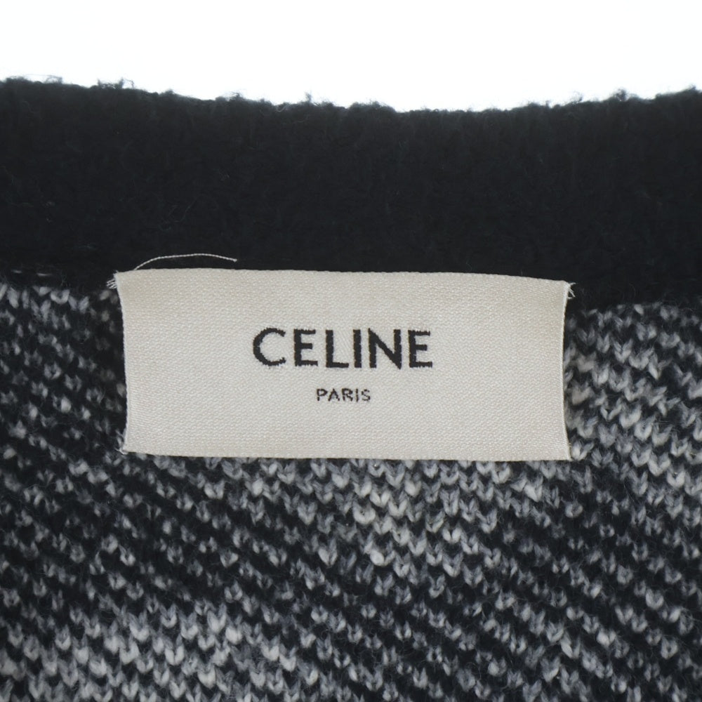 CELINE(セリーヌ) 22SS AMY DORIAN 2A51W531Q ジャガード総柄カーディガン ブラック