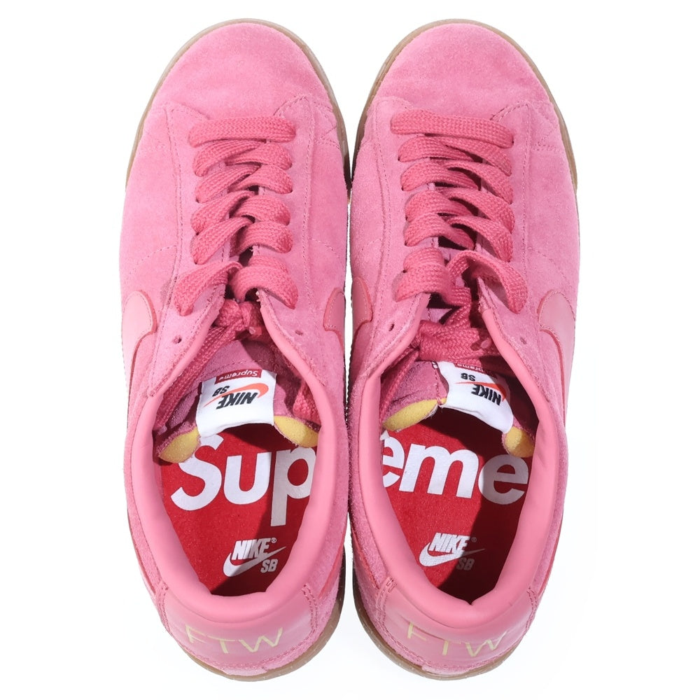 NIKE SB(ナイキエスビー) ×SUPREME SB BLAZER LOW GT シュプリーム ブレザー ローカットスニーカー ピンク US9/27cm