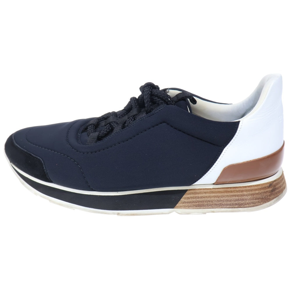 HERMES(エルメス) MILES マイルス レザー切り替え ローカットスニーカー シューズ ネイビー 40 1/2
