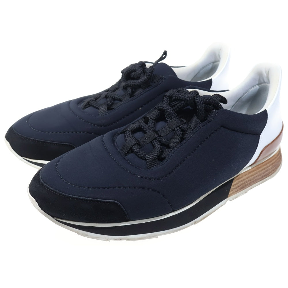 HERMES(エルメス) MILES マイルス レザー切り替え ローカットスニーカー シューズ ネイビー 40 1/2