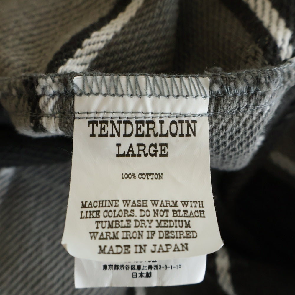 TENDERLOIN(テンダーロイン) FLANNEL CHECK COAT GREY ノーカラー フランネル チェック柄 コート グレー