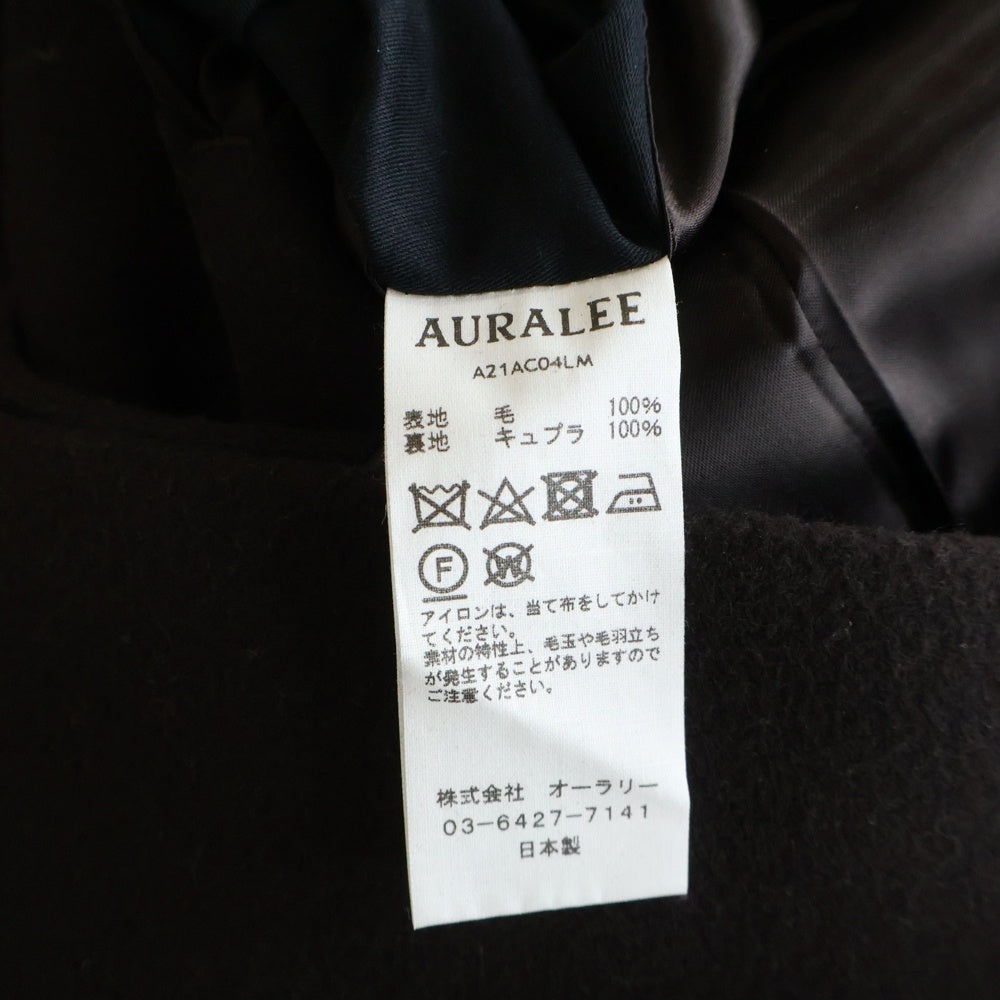 AURALEE(オーラリー) 21AW DOUBLE CLOTH LIGHT MELTON HALF COAT ダブル クローズ ライトメルトン ハーフコート レディース ブラウン A21AC04LM