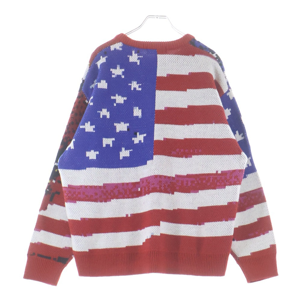 SUPREME(シュプリーム) 21SS Digital Flag Sweater デジタル フラッグ クルーネック ニットセーター 厚手 マルチカラー