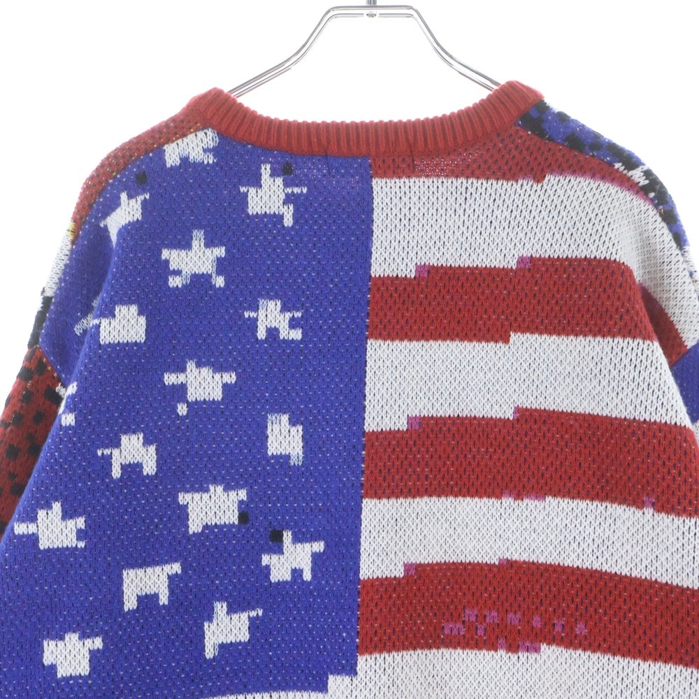 SUPREME(シュプリーム) 21SS Digital Flag Sweater デジタル フラッグ クルーネック ニットセーター 厚手 マルチカラー