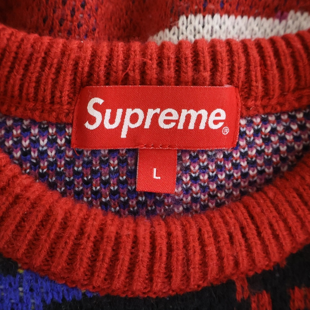 SUPREME(シュプリーム) 21SS Digital Flag Sweater デジタル フラッグ クルーネック ニットセーター 厚手 マルチカラー