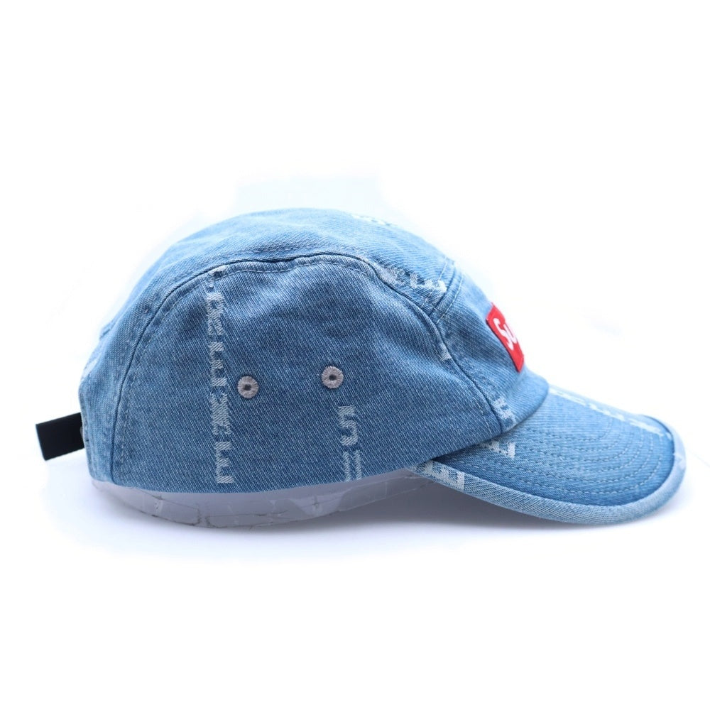 SUPREME(シュプリーム) 20AW Logo Stripe Jacquard Denim Camp Cap ロゴストライプジャガードデニムキャンプキャップ 帽子 インディゴ