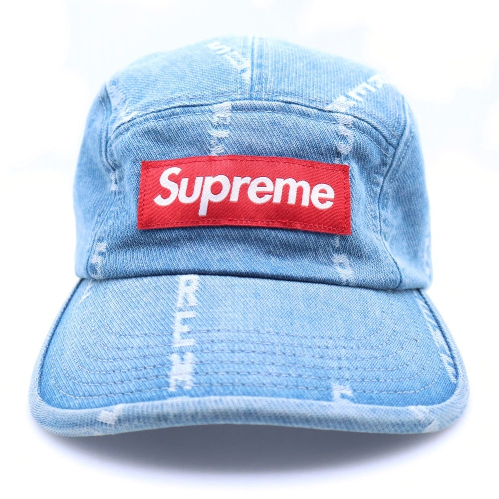 SUPREME(シュプリーム) 20AW Logo Stripe Jacquard Denim Camp Cap ロゴストライプジャガードデニムキャンプキャップ 帽子 インディゴ
