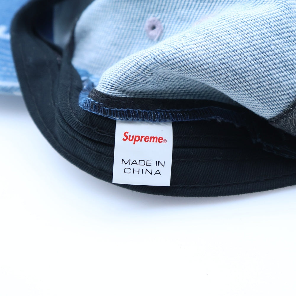 SUPREME(シュプリーム) 20AW Logo Stripe Jacquard Denim Camp Cap ロゴストライプジャガードデニムキャンプキャップ 帽子 インディゴ