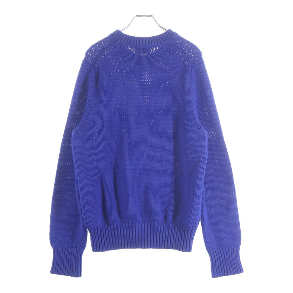 Acne Studios(アクネ ストゥディオズ) 厚手 コットン クルーネック 長袖ニット セーター ブルー