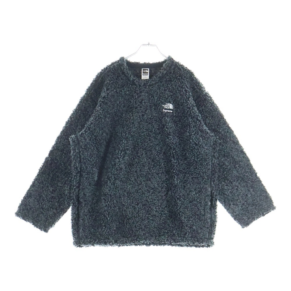 SUPREME(シュプリーム) 23SS High Pile Fleece Pullover ハイパイル ボア クルーネック スウェットトレーナー フリース ブラック NT02307I