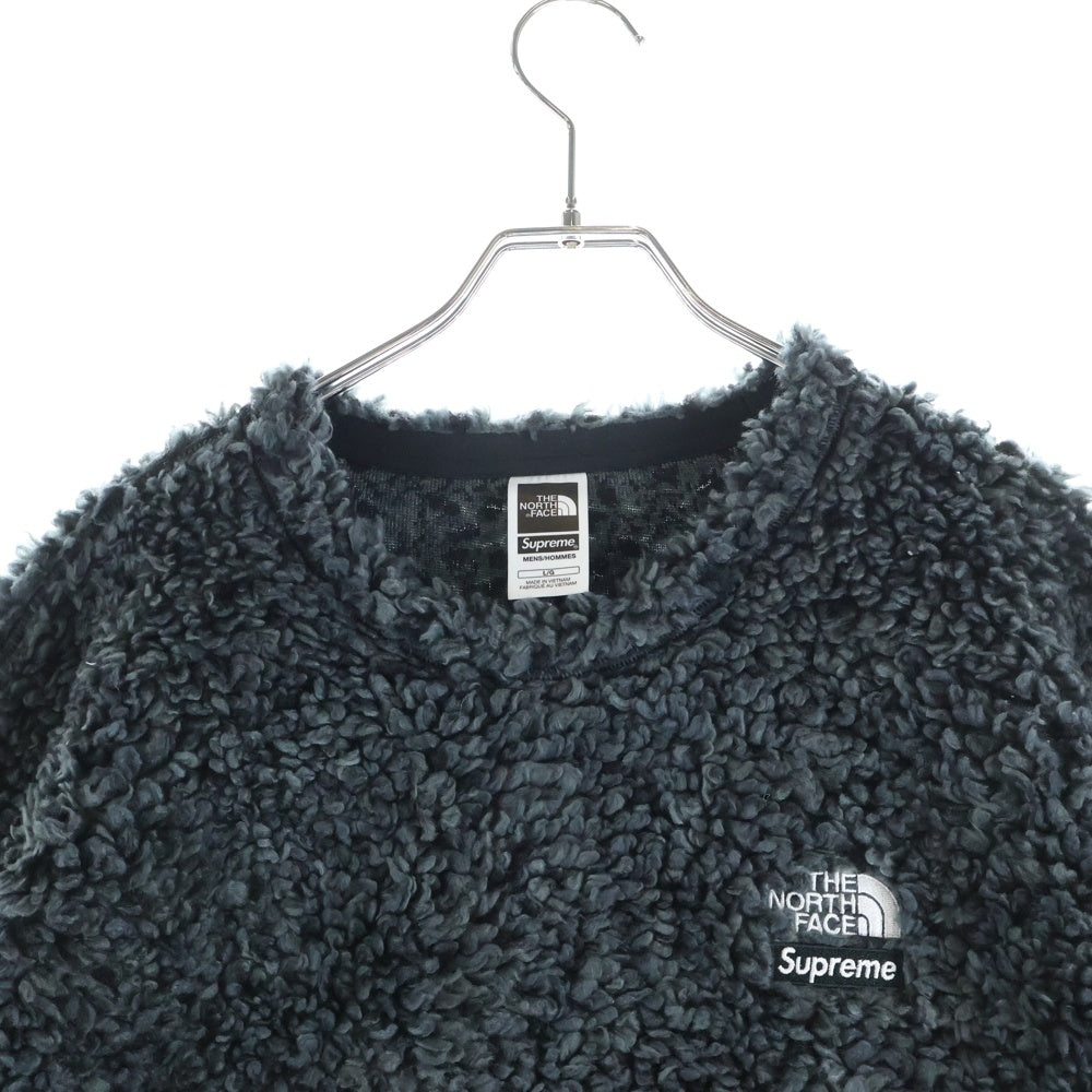 SUPREME(シュプリーム) 23SS High Pile Fleece Pullover ハイパイル ボア クルーネック スウェットトレーナー フリース ブラック NT02307I