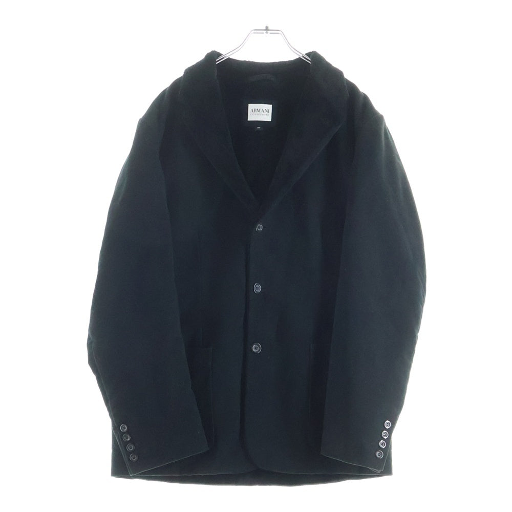 ARMANI COLLEZIONI(アルマーニ コレツィオーニ) ボアライナー 3B コットン テーラードジャケット ブラック