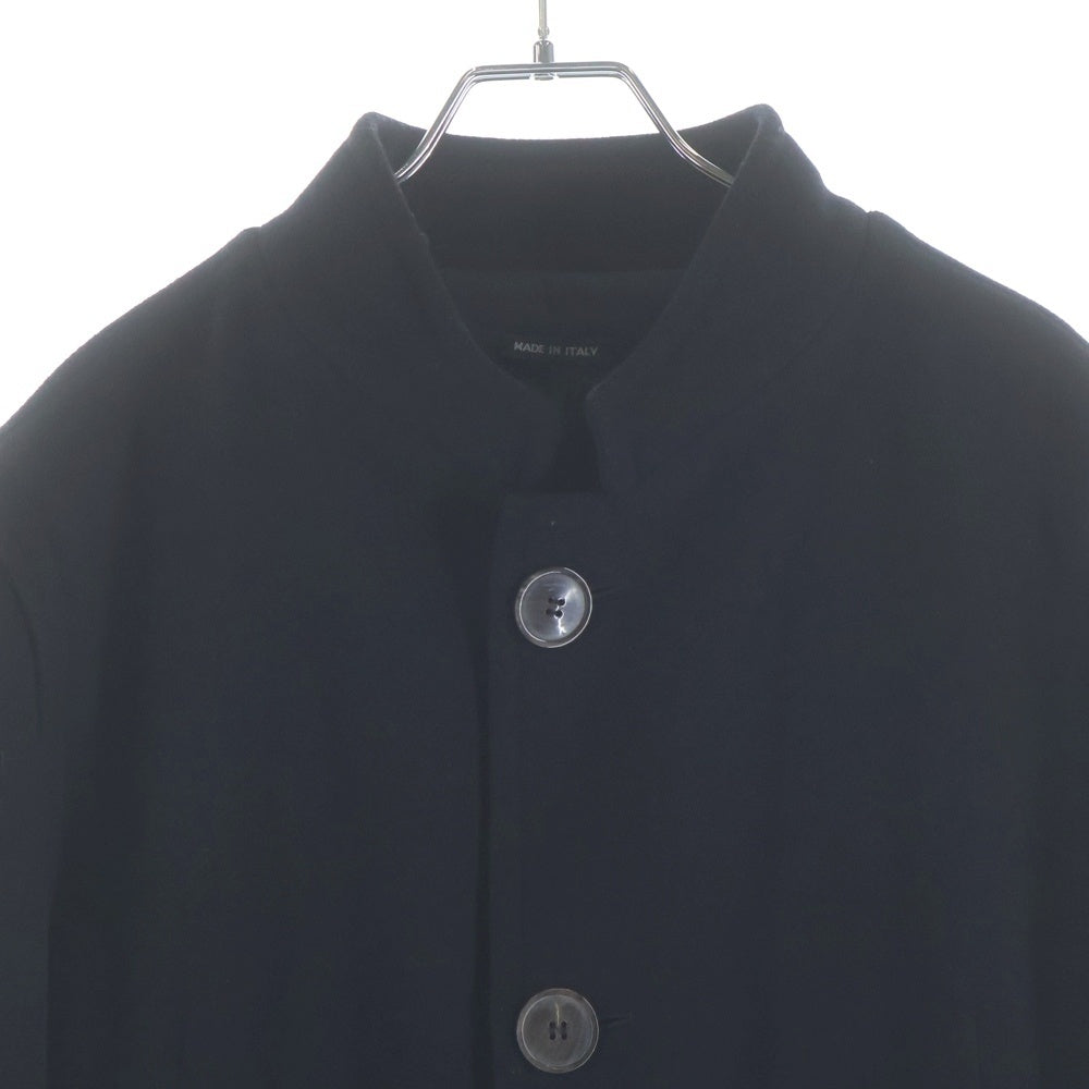 GIORGIO ARMANI(ジョルジオアルマーニ) ノーカラー ウールロングコート ジャケット イタリア製 ブラック
