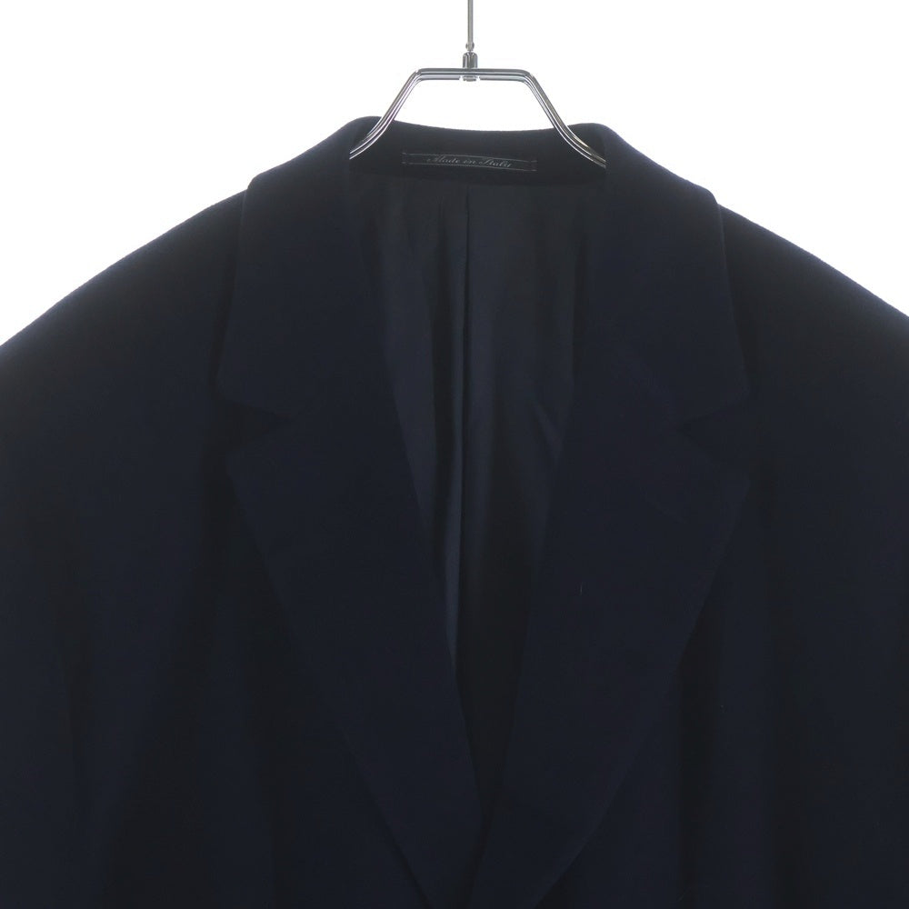 GIANNI VERSACE(ジャンニ ヴェルサーチ) ヴィスコース 3B テーラード チェスターロングコート ジャケット ネイビー