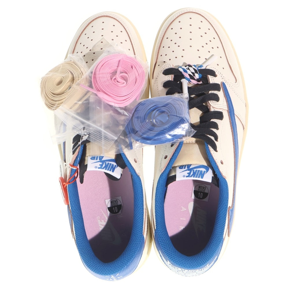 NIKE(ナイキ) AIR JORDAN 1 LOW OG Travis Scott × fragment design エアジョーダン ローカットスニーカー ホワイト/ブルー US10/28cm DM7866-104