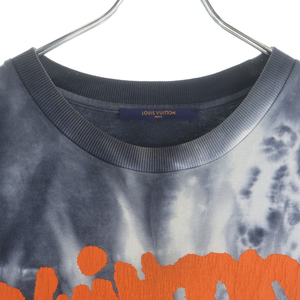LOUIS VUITTON(ルイヴィトン) 22AW タイダイ ロゴプリント クルーネック 半袖Tシャツカットソー グレー RM222 NPL HNY87W