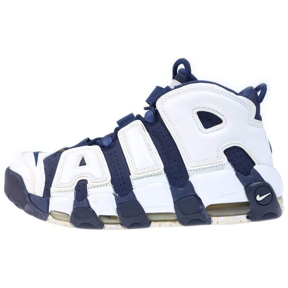 NIKE(ナイキ) AIR MORE UPTEMPO Olinpic エアモアアップテンポ オリンピック ハイカットスニーカー ホワイト/ネイビー US10.5/28.5cm 414962-104