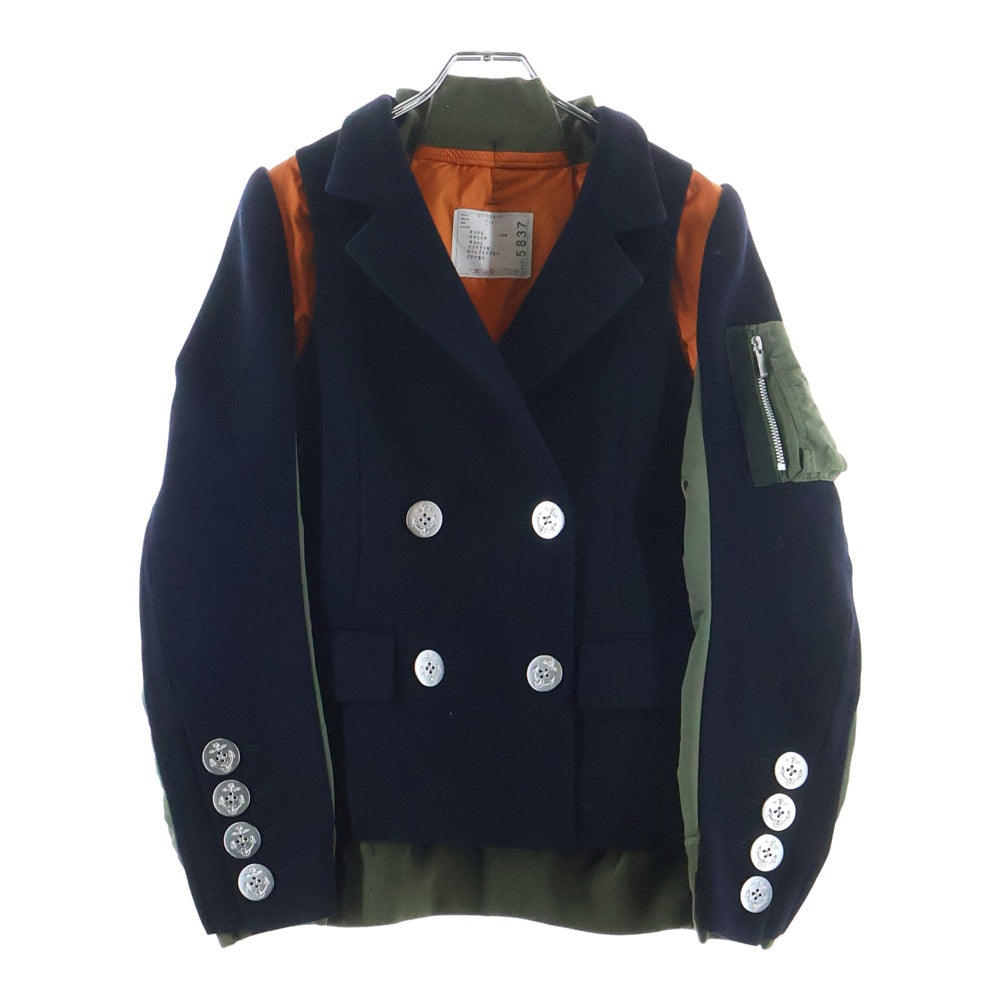 Sacai(サカイ) 21AW Nylon Twill Blouson 再構築 ナイロン ツイル ブルゾン ジャケット ブラック/オリーブ レディース