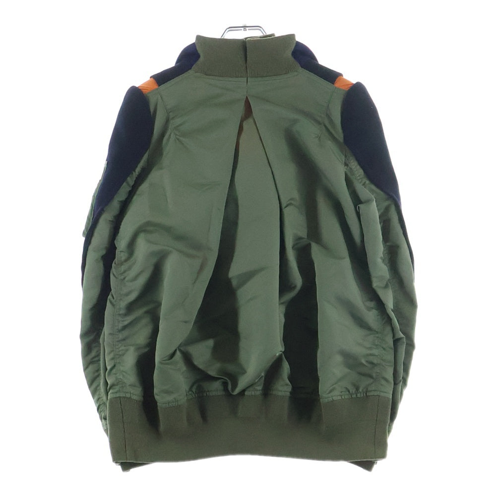 Sacai(サカイ) 21AW Nylon Twill Blouson 再構築 ナイロン ツイル ブルゾン ジャケット ブラック/オリーブ レディース