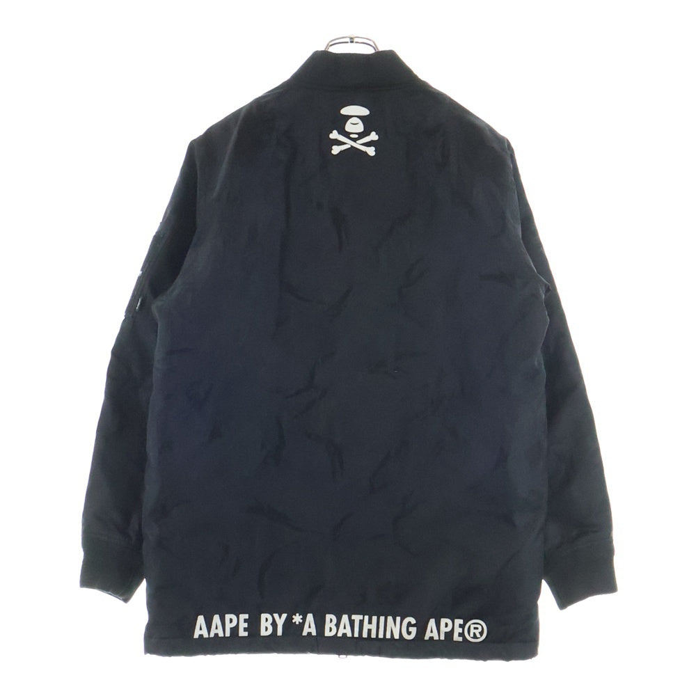 AAPE BY A BATHING APE(エーエイプバイアベイシングエイプ) MA-1 ジップアップ フライトジャケット ボンバージャケット ブラック