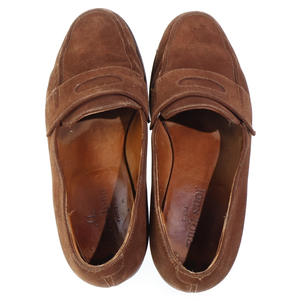 JOHN LOBB(ジョンロブ) コインローファー スウェードレザーシューズ 革靴 ブラウン 6 1/2