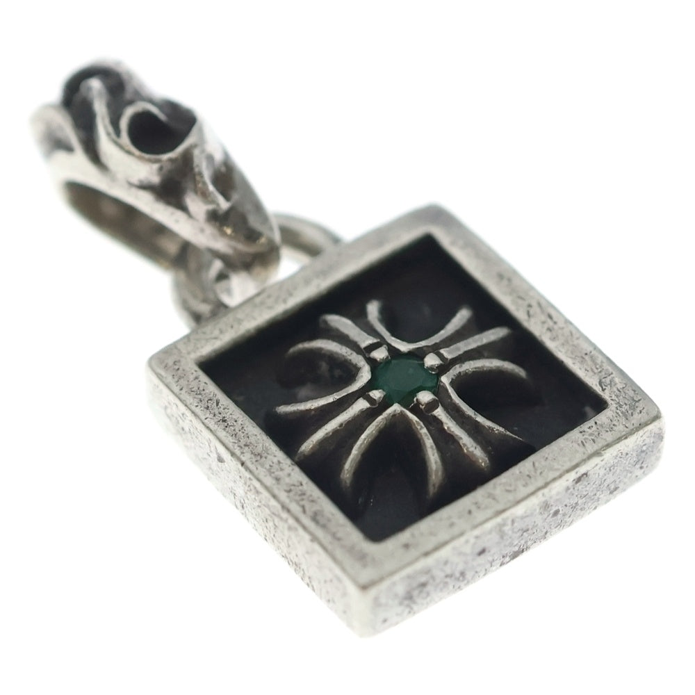 CHROME HEARTS(クロムハーツ) FRAMED CH PLUS EMERALD フレームドCHプラス アフターエメラルド チャーム ペンダントトップ シルバー