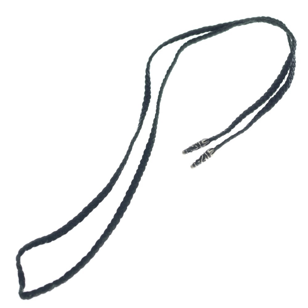 CHROME HEARTS(クロムハーツ) LEATHER BRAID SCROLL ネックレス レザーブレイドネックレス ブラック/シルバー BCA377