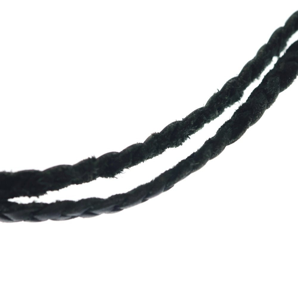 CHROME HEARTS(クロムハーツ) LEATHER BRAID SCROLL ネックレス レザーブレイドネックレス ブラック/シルバー BCA377