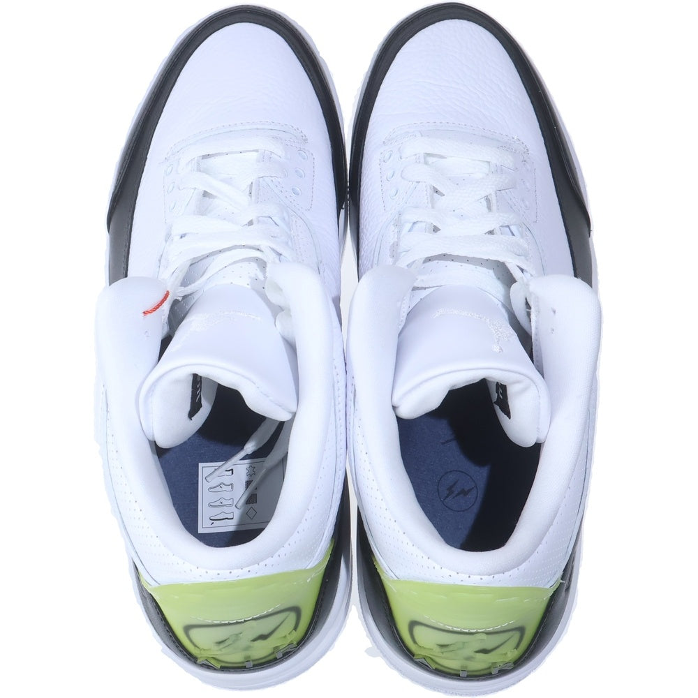 NIKE(ナイキ) ×FRAGMENT DESIGN AIR JORDAN3 RETRO SP DA3595-100 フラグメントデザイン エアジョーダン3 ミッドカットスニーカー ホワイト/ブラック US12/30cm