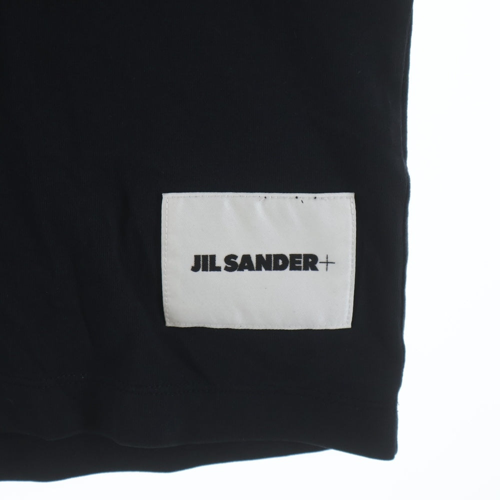JIL SANDER +(ジルサンダープラス) ロゴパッチ コットン クルーネック 半袖Tシャツ カットソー ブラック JPUT706530MT24880812