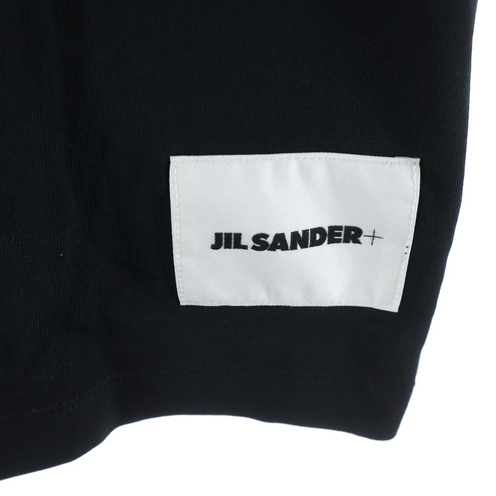 JIL SANDER +(ジルサンダープラス) ロゴパッチ コットン クルーネック 半袖Tシャツ カットソー ブラック JPUT706530MT24880812