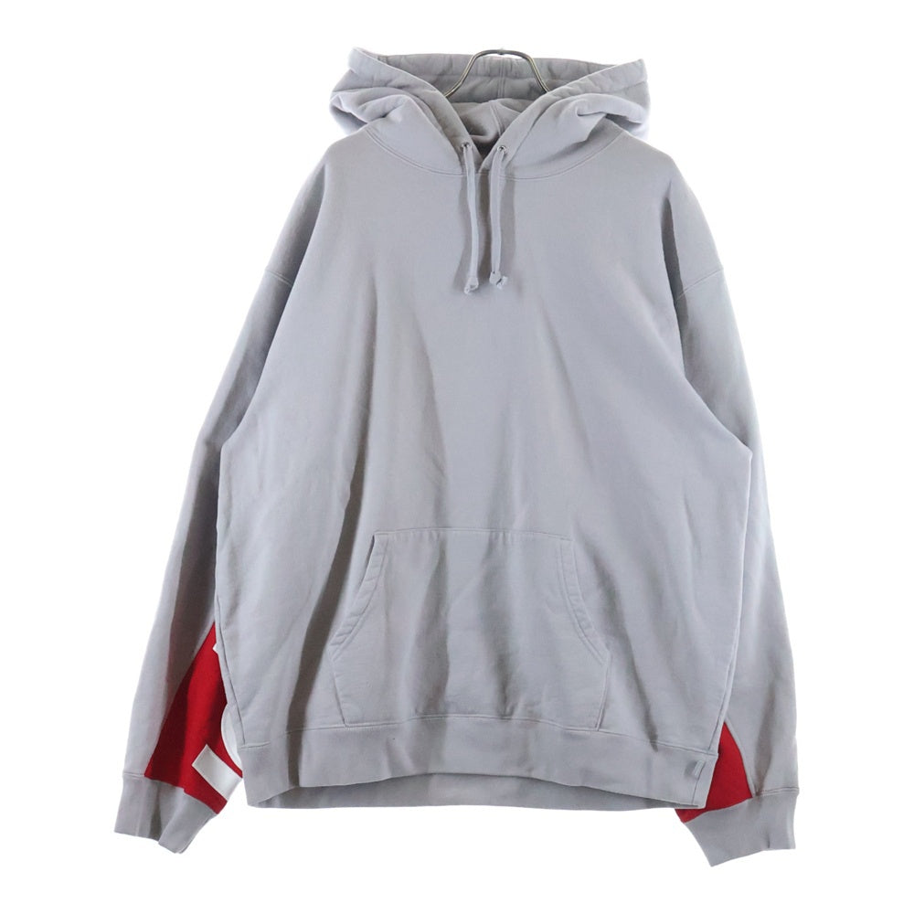 SUPREME(シュプリーム) 22SS Cropped Panel Hooded Sweatshirt スウェットプルオーバーパーカー グレー/レッド