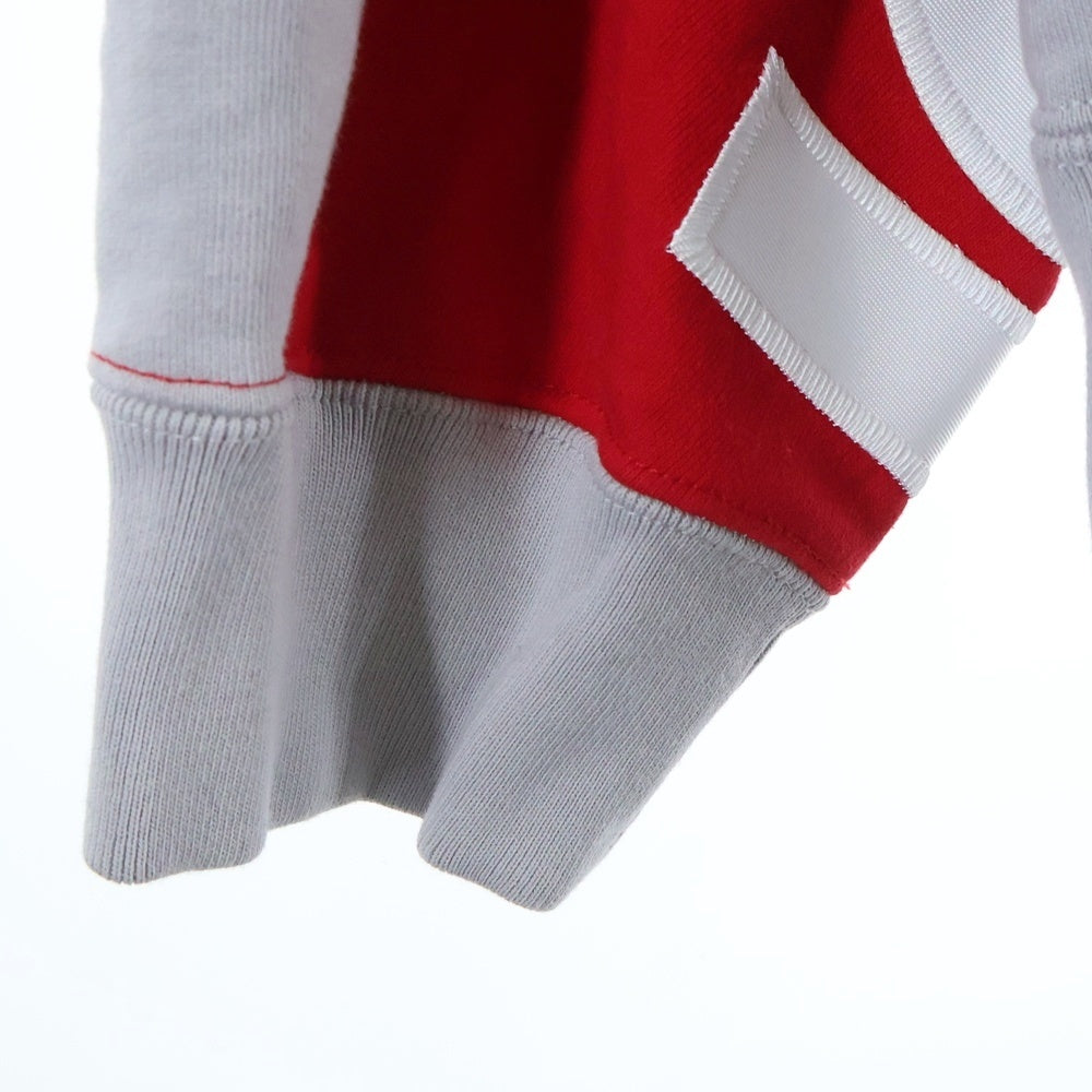 SUPREME(シュプリーム) 22SS Cropped Panel Hooded Sweatshirt スウェットプルオーバーパーカー グレー/レッド