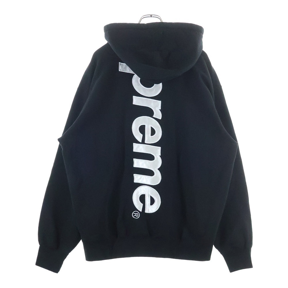 SUPREME(シュプリーム) 24AW Satin Applique Hooded Sweatshirt サテンアプリケフーデッドスウェットシャツ パーカー フーディ ブラック